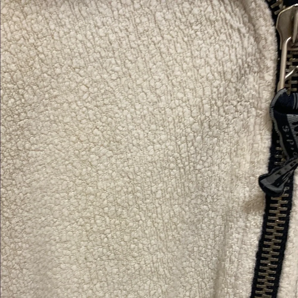 Men’s Mac Sport Cream and Green Zip Up Sweater with Relaxed Fit 4 X
